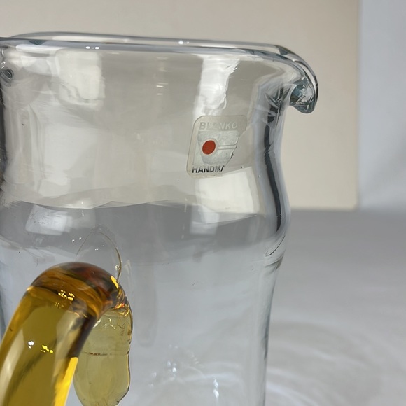 Vintage Blenko Handmade Blown Glass Pitcher - Picture 3 of 16